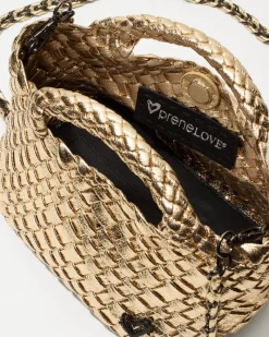 Tommy Bahama Tiny Mini Woven Crossbody Tote Gold Online