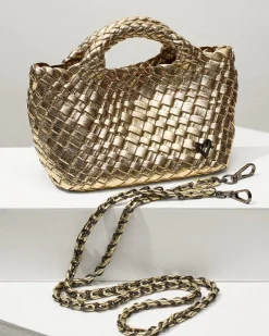 Tommy Bahama Tiny Mini Woven Crossbody Tote Gold Online