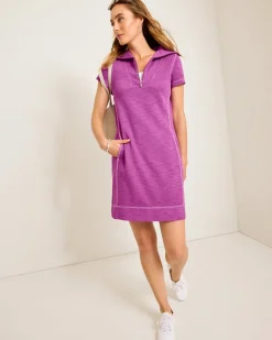 Tommy Bahama Tobago Bay Half-Zip Collared Dress Island Sunset Outlet
