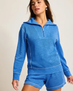 Tommy Bahama Tobago Bay Half-Zip Sweatshirt Palace Blue Discount