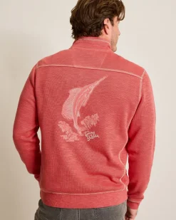 Tommy Bahama Tobago Bay Marlin Splash Half-Zip Sweatshirt Radish Outlet