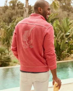 Tommy Bahama Tobago Bay Marlin Splash Half-Zip Sweatshirt Radish Outlet