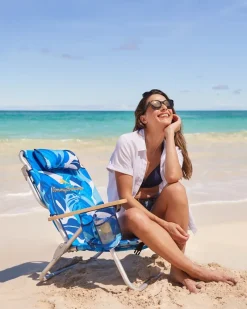 Tommy Bahama Blue Monstera Deluxe Backpack Beach Chair Multicolor Discount