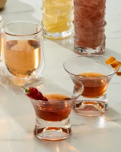 Tommy Bahama Crystal Manhattan Glasses Clear Outlet