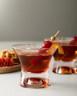 Tommy Bahama Crystal Manhattan Glasses Clear Outlet