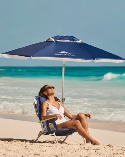 Tommy Bahama Easy-Set-Up Umbrella with ANCHORX™ Navy New