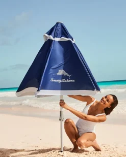 Tommy Bahama Easy-Set-Up Umbrella with ANCHORX™ Navy New