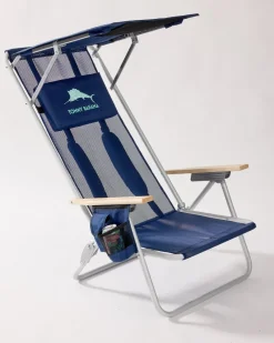 Tommy Bahama Mesh Beach Chair With Shade Navy Clearance