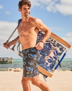 Tommy Bahama Orchid Turtle Highboy Chair Navy New