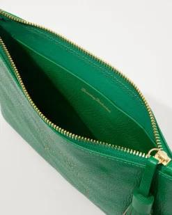 Tommy Bahama Perforated Leather Pouch Green