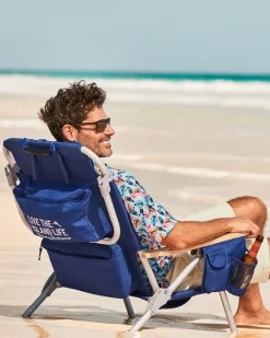 Tommy Bahama Wavy Marlin Deluxe Backpack Beach Chair Navy Online