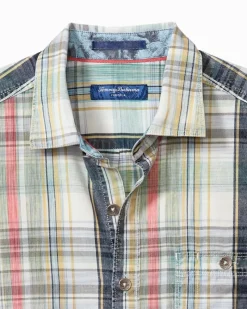 Tommy Bahama Tortola Hazy Fade Check Shirt Blues Sale