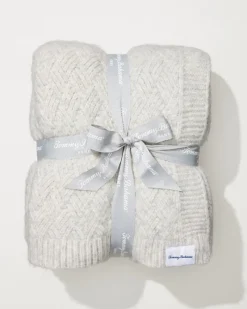 Tommy Bahama Treillage Knit Throw Grey Hot
