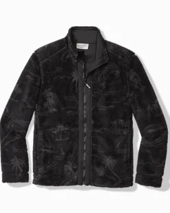 Tommy Bahama Twilight Shore Reversible Full-Zip Jacket Black Clearance