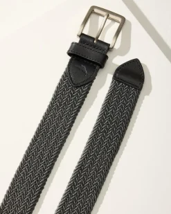 Tommy Bahama Two-Tone Stretch Webbed Belt Black Hot