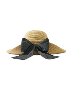 Tommy Bahama Ultra-Braid Bow Sun Hat Charcoal