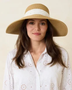 Tommy Bahama Ultra-Braid Bow Sun Hat White Hot