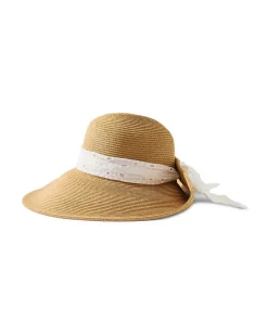 Tommy Bahama Ultra-Braid Bow Sun Hat White Hot