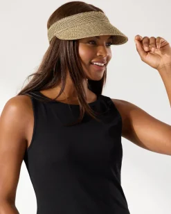Tommy Bahama Ultra-Braid Packable Visor Brown Multi Sale