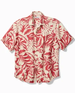Tommy Bahama Veracruz Cay Lindavista Leaves Short-Sleeve Shirt Dark Havana Clearance