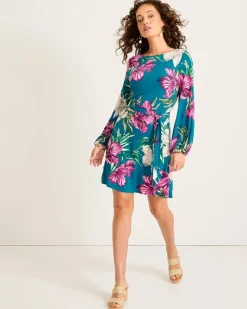 Tommy Bahama Villa Garden Long-Sleeve Short Dress Academy