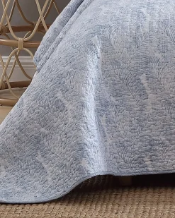 Tommy Bahama Water Leaves 2-Piece Twin Quilt Set Blue Discount