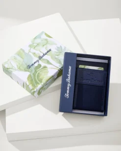 Tommy Bahama Wide Magnetic Wallet Navy Sale