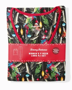 Tommy Bahama Women's Holiday Parrot V-Neck & Pants Family Pajama Set Poinsettia Red Best