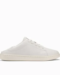 Tommy Bahama Women's OluKai® Pehuea Lī 'Ili Leather Lace-Up Sneakers Bright White Clearance
