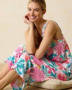 Tommy Bahama Woven Challis Tank & Cropped Pants Pajama Set Almost Aqua Best