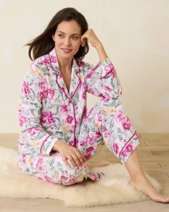 Tommy Bahama Woven Sateen Long Sleeve & Pants Pajama Set Blushing Online
