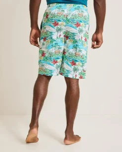 Tommy Bahama Woven Tropical Print Pajama Shorts Big Sky Blue Best