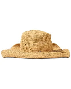 Tommy Bahama Zahara Raffia Cowboy Hat Natural/Gold New